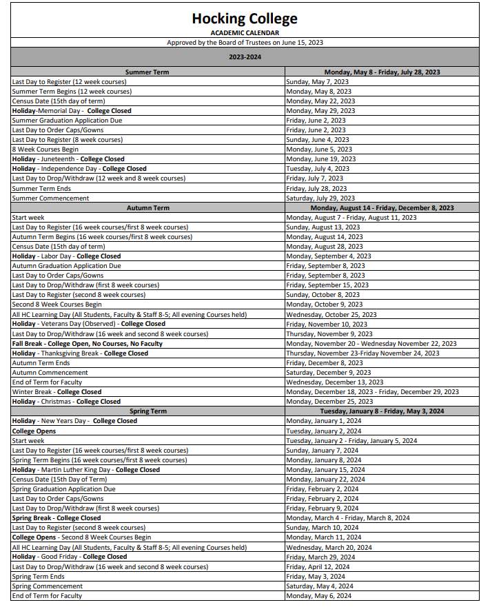 23-24 Academic Calendar